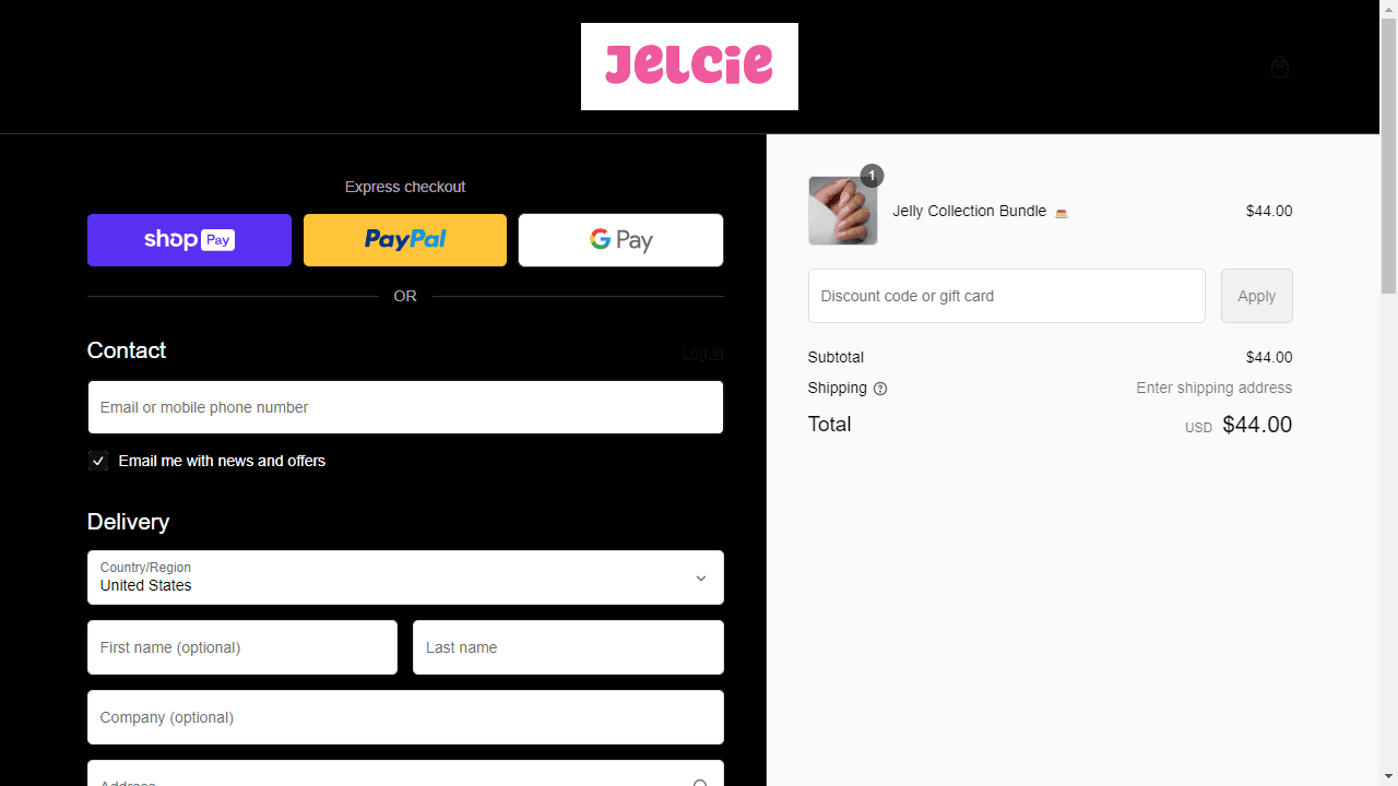 How to apply Jelcie coupon code